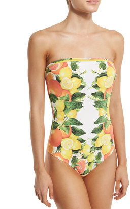 Stella McCartney Iconic Printed Bandeau One-Piece Swimsuit