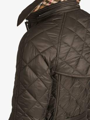 Burberry Detachable Hood Lightweight Diamond Quilted Coat