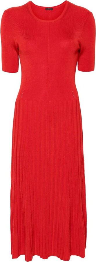 Joseph Satiny Pleated Midi Dress