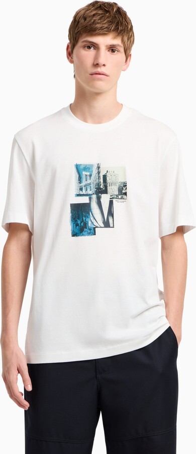 Alpha A Armani Exchange Men's Nyc Graphic T-Shirt - Off White