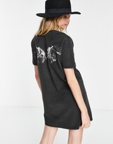 Thumbnail for your product : AllSaints x ASOS Exclusive wing T-shirt dress in black