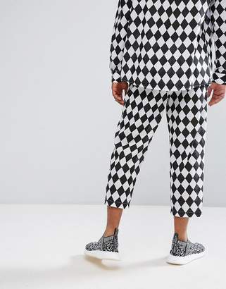 Reclaimed Vintage Inspired Relaxed Trousers In Harlequin Print
