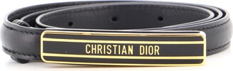 Christian Dior ID Belt Leather with Enamel Buckle Thin 75