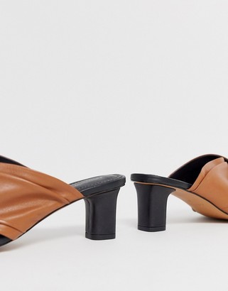 And other stories & criss cross soft leather mules in cognac