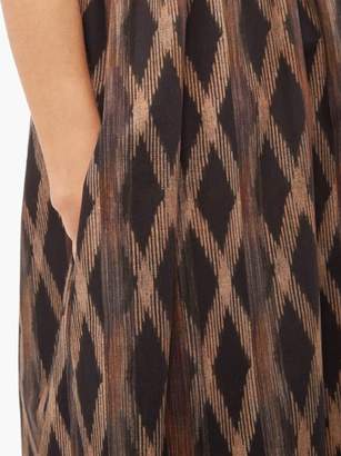 Raey Empire-waist Aztec-print Cotton Maxi Dress - Womens - Black Print