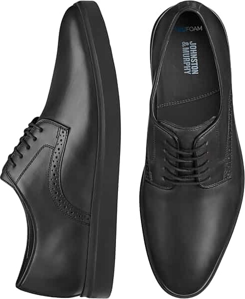 Johnston & Murphy Men's Brody Leather Lace-Up Plain Toe Dress Sneakers Black