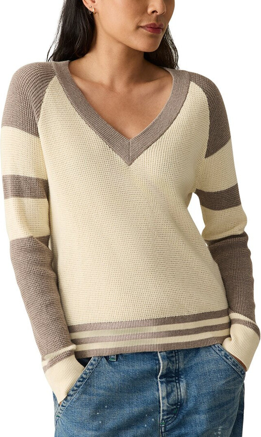 Faherty Throwback Cashmere-Blend V-Neck Sweater