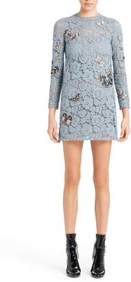Valentino Butterfly Embroidered Lace Dress