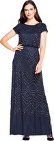Thumbnail for your product : Adrianna Papell Women's Short Sleeve Blouson Beaded Gown