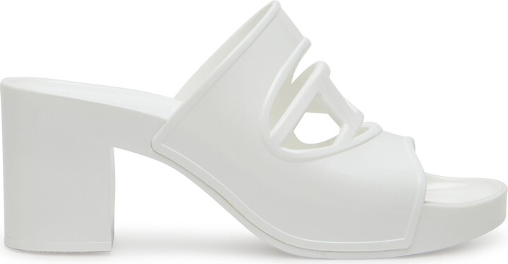Sa-Bonnie-Heeled rubber slides with cut-out logo