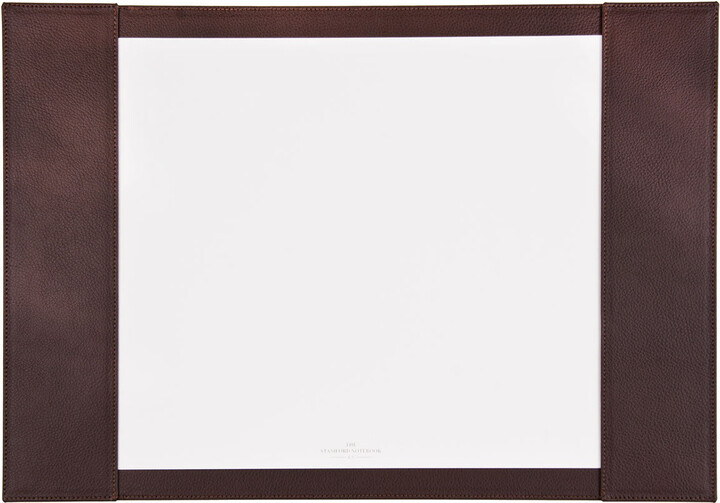 The Stamford Notebook Company Leather Desk Blotter - Dark Brown