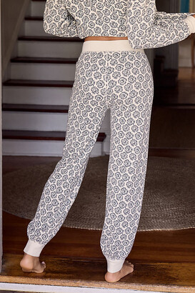 Women's Knit Pajamas - Thermal Waffle Lounge Wear, Warm & Cozy - Leopard