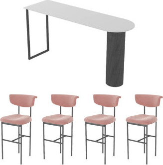 Hokku Designs Semi-circular pure white rock plate bar table.