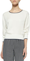 Thumbnail for your product : Theory Delpy Contrast-Trim Silk Top