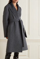 Thumbnail for your product : Givenchy Belted Intarsia Wool, Cashmere And Silk-blend Coat - Gray