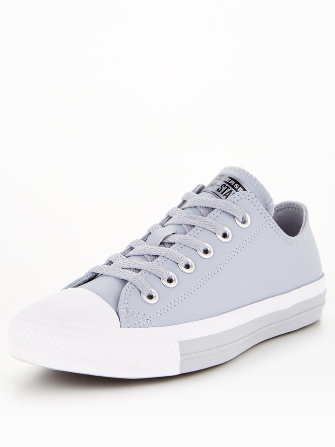 grey leather converse womens