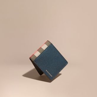 Burberry Grainy Leather and House Check Folding Wallet
