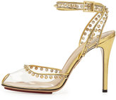 Thumbnail for your product : Charlotte Olympia Soho Studded PVC Ankle-Wrap Sandal