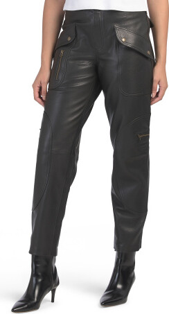 TJMAXX Leather Racer Taper Pants For Women