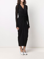 Thumbnail for your product : Rick Owens Lilies Ruched Jersey Midi Dress