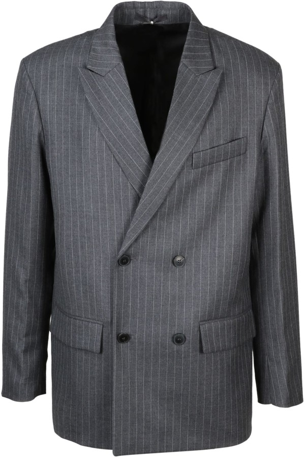 Valentino Double-breasted Pinstripe Jacket - ShopStyle Sport Coats ...