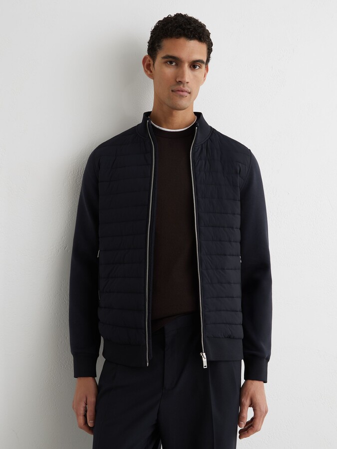 Reiss Hybrid Quilt and Interlock Zip Jacket