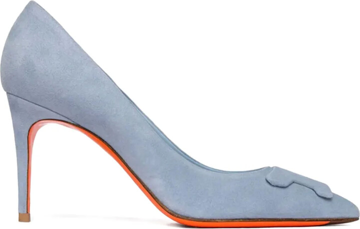 Santoni 85mm Sibille suede heeled pumps