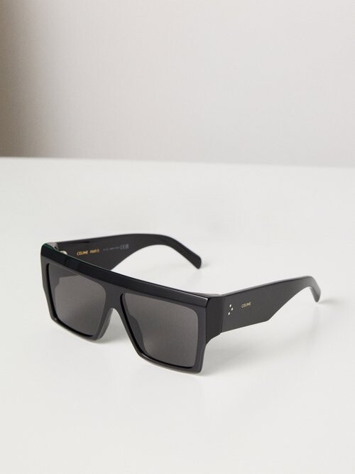 Celine Flat-top Acetate Sunglasses - Black - ShopStyle