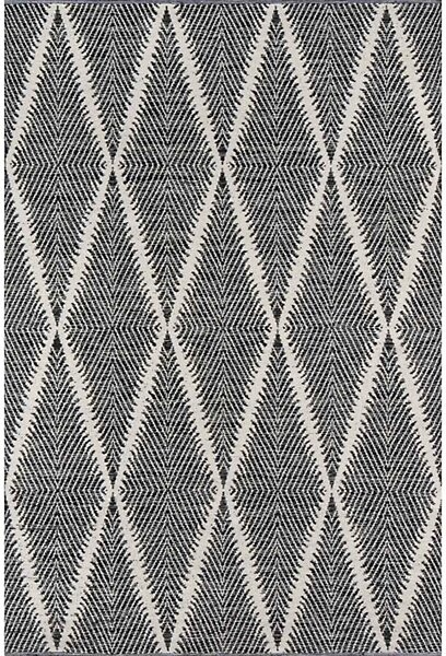 Momeni River RIV-1 Beacon Area Rug in Black, Size: 2 Ft 3 In X 8 Ft Runner