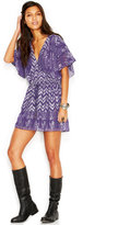 Thumbnail for your product : Free People Love Your Chaos Flutter-Sleeve Metallic-Print Dress