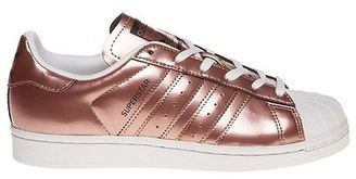 adidas New Womens Metallic Superstar Synthetic Trainers Court Lace Up