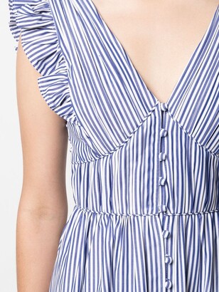 Self-Portrait Striped Cotton Maxi Dress