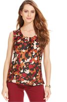 Thumbnail for your product : Nine West Printed Ruffle-Collar Blouse