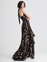 Thumbnail for your product : Halston Metallic Combo Handkerchief Skirt Gown