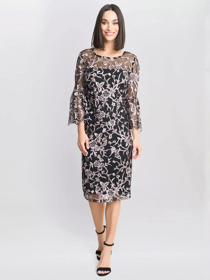 Gina Bacconi Maxine Embroidered Shift Dress ShopStyle