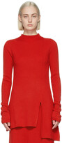Thumbnail for your product : Kenzo Red Wool Asymmetrical Tunic Sweater