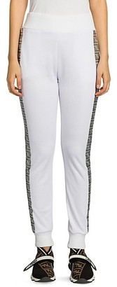 Fendi Silver Logo Stripe Track Pants