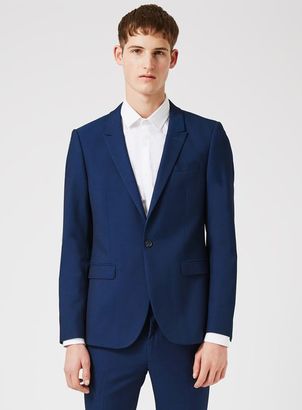Topman Blue Twill Ultra Skinny Fit Suit Jacket