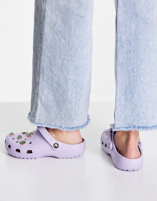 Crocs exclusive classic clogs with removable gems in lavender - ShopStyle