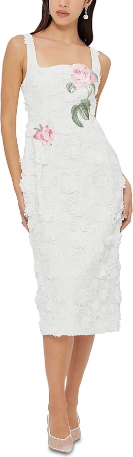 Leo Lin Larissa Embroidered Lace Midi Dress