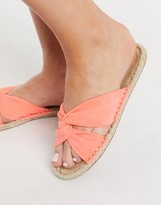 Thumbnail for your product : ASOS DESIGN Jollie knotted mule espadrille in coral