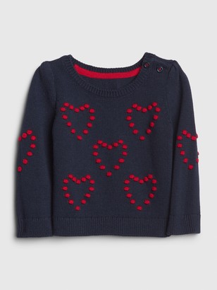 Gap Baby Heart Popcorn-Knit Sweater