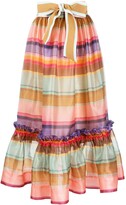 Thumbnail for your product : Zimmermann Ruched Stripe Print Skirt