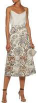 Thumbnail for your product : Zimmermann Adorn Organza-Paneled Printed Silk Crepe De Chine Midi Skirt