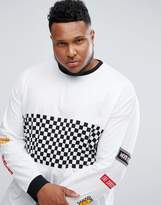 Thumbnail for your product : ASOS Plus Oversized Long Sleeve T-Shirt With Checkerboard Print