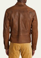 Thumbnail for your product : Ralph Lauren Purple Label Men's Hugh Leather Newsboy Jacket