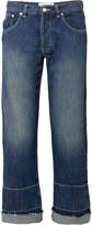 Thumbnail for your product : Loewe Cropped Embroidered Faded Mid-rise Wide-leg Jeans