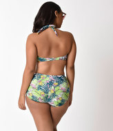 Thumbnail for your product : Esther Williams Plus Size Retro Style Green Paradiso Swim Top
