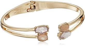 Anne Klein Gold Tone Stone Hinge Cuff Bracelet