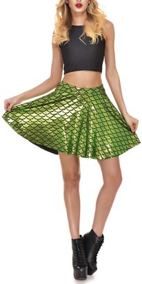 Lady Queen Women's The Little Mermaid Scales Flared Skater Mini Skirt XL
